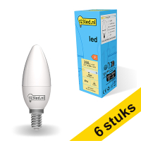 Aanbieding: 6x 123led E14 led-lamp kaars mat 4000K 2.5W (25W)
