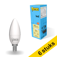 Aanbieding: 6x 123led E14 led-lamp kaars mat 4000K 4.9W (40W)