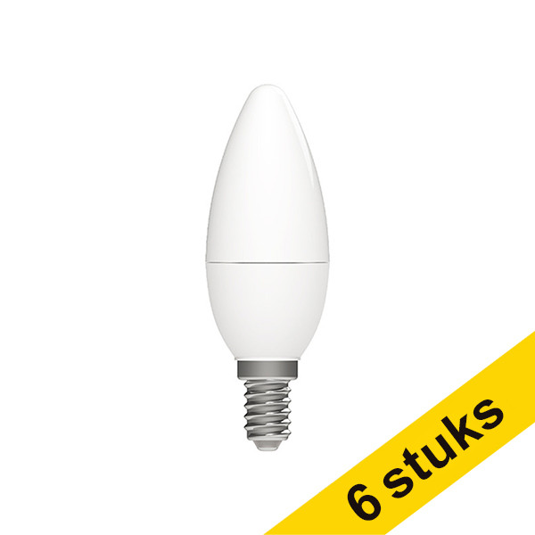 Aanbieding: 6x 123led E14 led-lamp kaars mat dimbaar 2700K 5.5W (40W) LDR06530 - 1