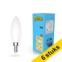 Aanbieding: 6x 123led E14 led-lamp kaars mat dimbaar 4.5w (40w)