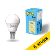 Aanbieding: 6x 123led E14 led-lamp kogel mat 2700K 4.9W (40W)