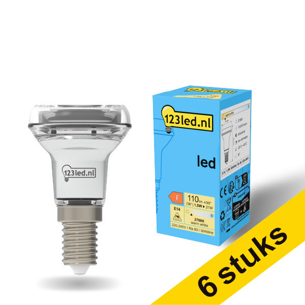 Aanbieding: 6x 123led E14 led-lamp reflector R39 1.5W (21W) LDR01917 - 1