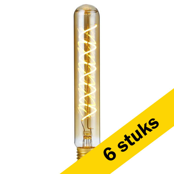 Aanbieding: 6x 123led E27 filament led-lamp buis goud dimbaar 5W (33W) LDR09094 Aanbieding: 6x 123led E27 filament led-lamp buis goud dimbaar 5W (33W) LDR09094 - 1