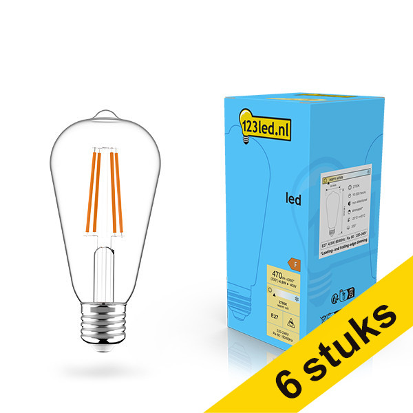 Aanbieding: 6x 123led E27 filament led-lamp edison dimbaar 4.5w (40w) LDR02111 - 1