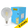 Aanbieding: 6x 123led E27 filament led-lamp globe G125 dimbaar 7w (60w) LDR02109 - 1