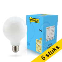 Aanbieding: 6x 123led E27 led-lamp globe mat dimbaar 7w (60w)