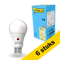 Aanbieding: 6x 123led E27 led-lamp peer mat daglichtsensor 8W (60W)