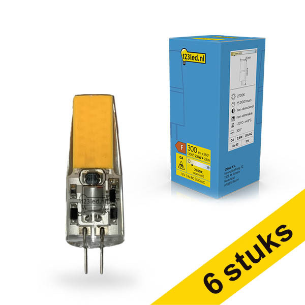 Aanbieding: 6x 123led G4 LED capsule COB 2700K 2.8W (28W) LDR02349 - 1