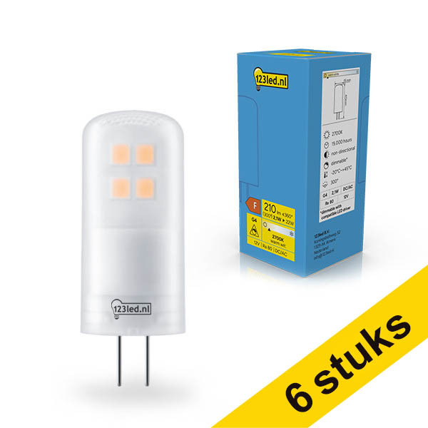 Aanbieding: 6x 123led G4 LED capsule SMD 2700K Dimbaar 2.1W (22W) LDR02353 - 1