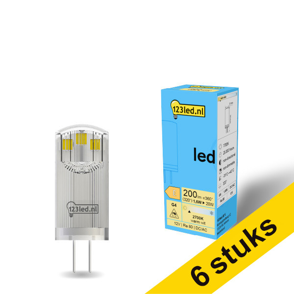 Aanbieding: 6x 123led G4 led-capsule 1.6W (20W) LDR01929 - 1