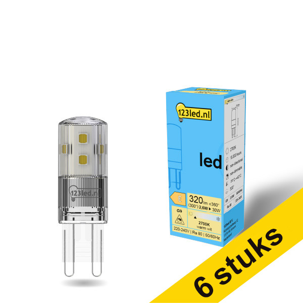Aanbieding: 6x 123led G9 led-capsule helder 2.6W (30W) LDR01951 - 1
