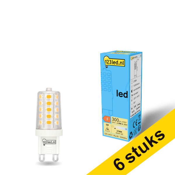 Aanbieding: 6x 123led G9 led-capsule helder dimbaar 3.5W (28W) LDR01959 - 1