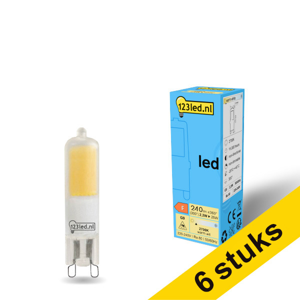 Aanbieding: 6x 123led G9 led-capsule mat 2.2W (25W) LDR01953 Aanbieding: 6x 123led G9 led-capsule mat 2.2W (25W) LDR01953 - 1