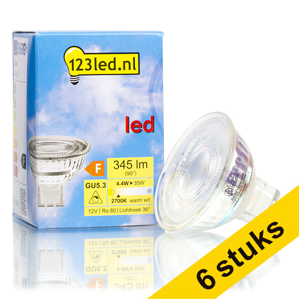 Aanbieding: 6x 123led GU5.3 led-spot dimbaar 4.4W (35W) LDR01647 - 1