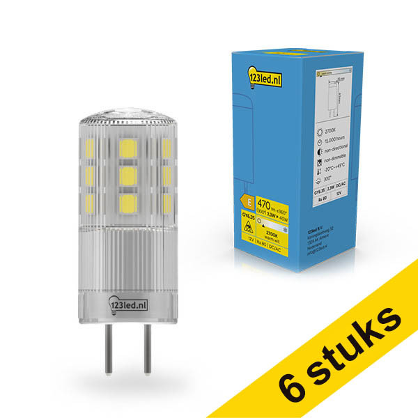Aanbieding: 6x 123led GY6.35 LED capsule SMD Helder 2700K 3.3W (40W) LDR02363 - 1