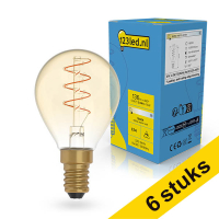 Aanbieding: 6x 123led LED lamp E14 | Kogel G45 | Filament | Goud | 1800K | Dimbaar | 2.5W (15W) LDR02227