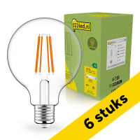 Aanbieding: 6x 123led LED lamp E27 | Globe G95 | Ultra Efficient | Filament | Helder | 2700K | 2.2W (40W)