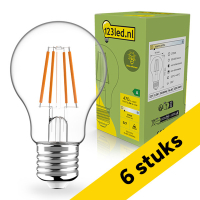 Aanbieding: 6x 123led LED lamp E27 | Peer A60 | Ultra Efficient | Filament | Helder | 2700K | 2.2W (40W)