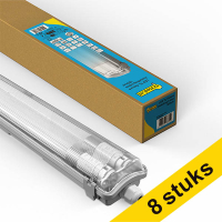 Aanbieding: 8x 123led LED TL armatuur 120 cm incl. TL buizen 4000K (840) 4320 lumen IP65 2x 18W LDR08813