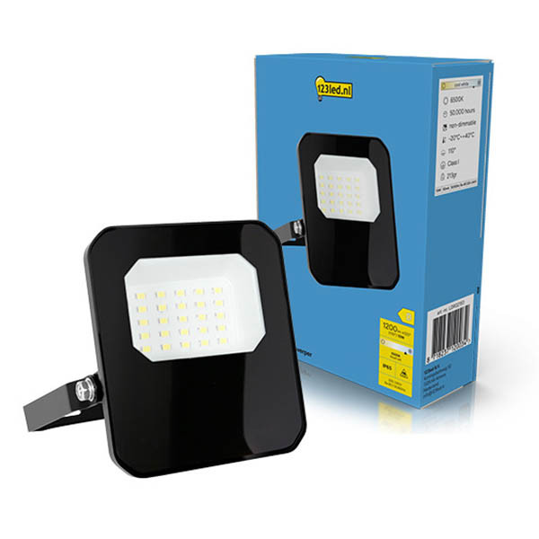 123led Breedstraler 10W | 6500K | 1200 lumen | IP65 | Zwart LDR02193 - 1