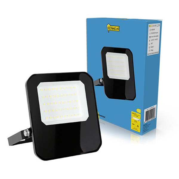 123led Breedstraler 20W | 6500K | 2400 lumen | IP65 | Zwart LDR02195 - 1
