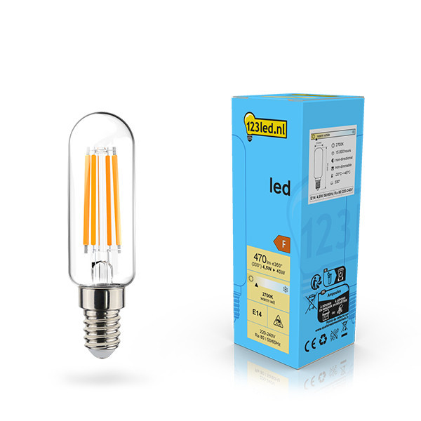 123led E14 filament led-lamp buis helder 4.5w (40W) LDR02126 - 1