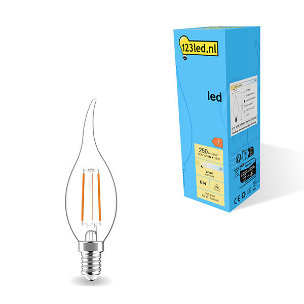 123led E14 filament led-lamp sierkaars helder dimbaar 2.8W (25W) LDR01870 123led E14 filament led-lamp sierkaars helder dimbaar 2.8W (25W) LDR01870 - 1