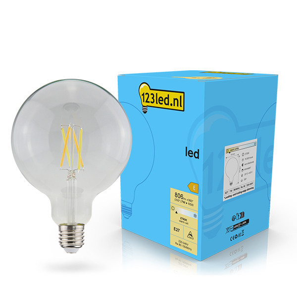 123led E27 filament led-lamp globe G125 dimbaar 7w (60w) LDR02104 - 1