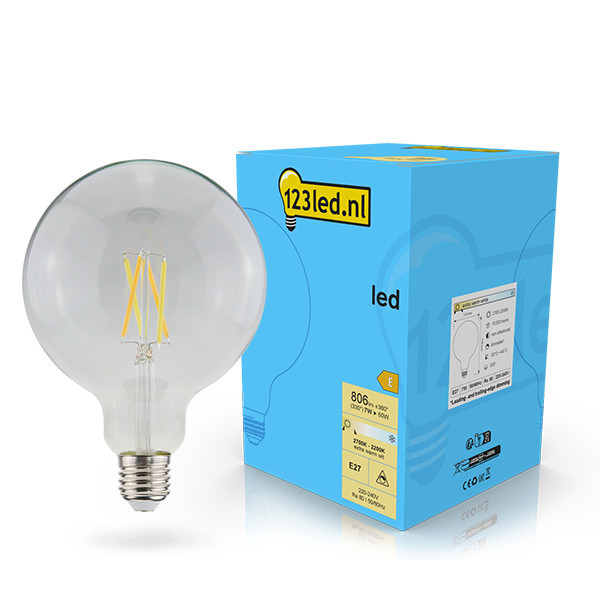 123led E27 filament led-lamp globe G125 dimbaar 7w (60w) LDR02108 - 1