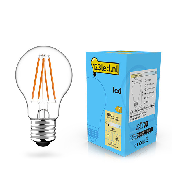 123led E27 filament led-lamp peer daglichtsensor 7.3W (60W) LDR02128 - 1