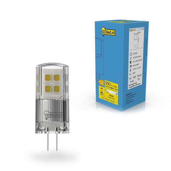 123led G4 LED capsule SMD 2700K Dimbaar 2.5W (28W) LDR02354 - 1