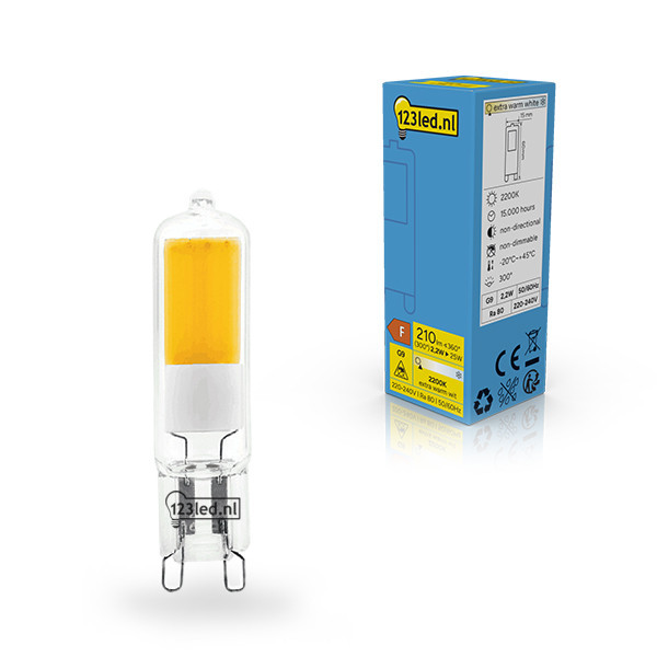 123led G9 LED capsule COB Helder 2200K 2.2W (25W) LDR02416 - 1