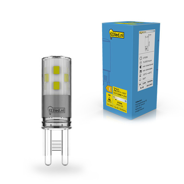 123led G9 LED capsule SMD Helder 2700K 2.6W (30W) LDR02320 - 1