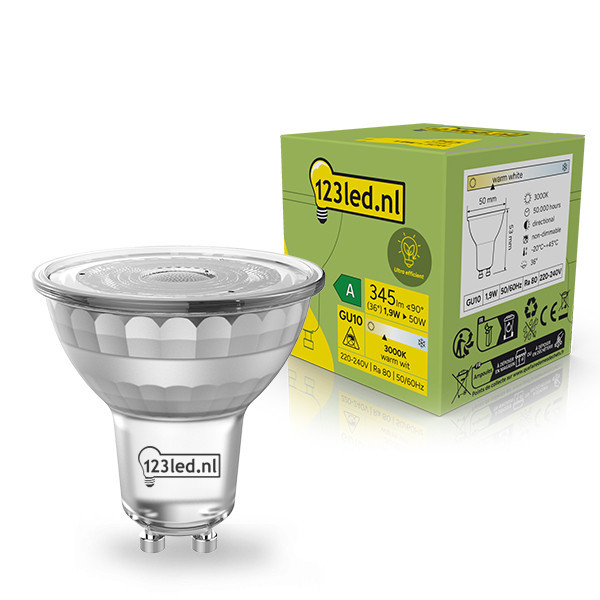 123led GU10 LED spot | Ultra Efficient | Helder | 3000K | 1.9W (50W) LDR02388 - 1