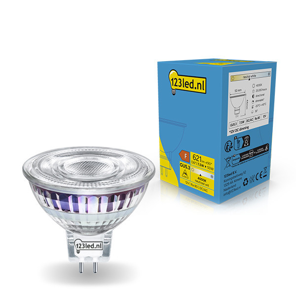 123led GU5.3 led-spot dimbaar 7.5W (50W) LDR01756 - 1