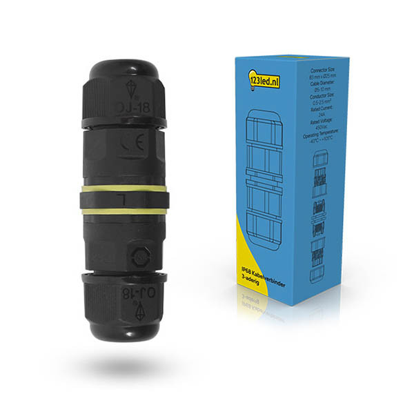 123led Kabelverbinder 3-aderig | Geschikt voor buiten | IP68 | Zwart LDR02210 - 1