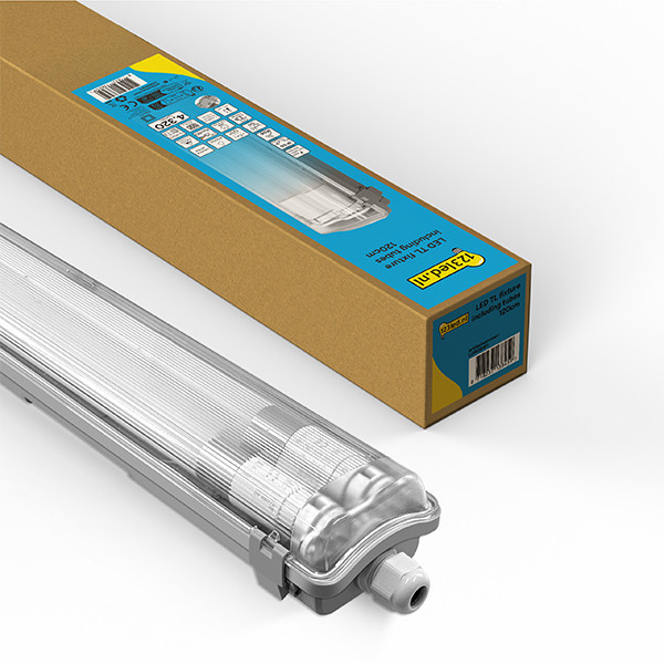 123led LED TL armatuur 120 cm incl. TL buizen 4000K (840) 4320 lumen IP65 2x 18W LDR08811 - 1