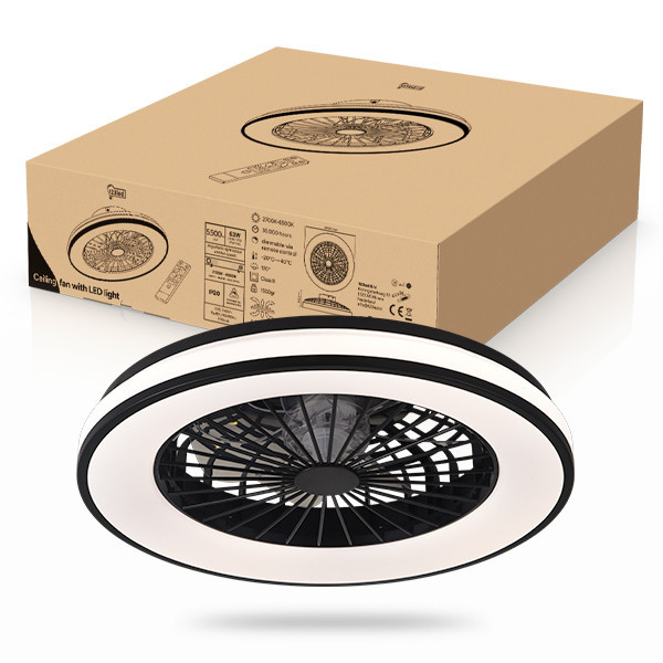 Plafondventilator met LED lamp | Ø 48.5 cm | 2000-4000K | Zwart | 63W LDR02466 - 1