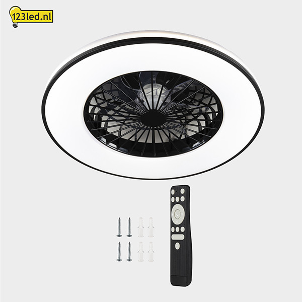 Plafondventilator met LED lamp | Ø 48.5 cm | 2000-4000K | Zwart | 63W LDR02466 - 8