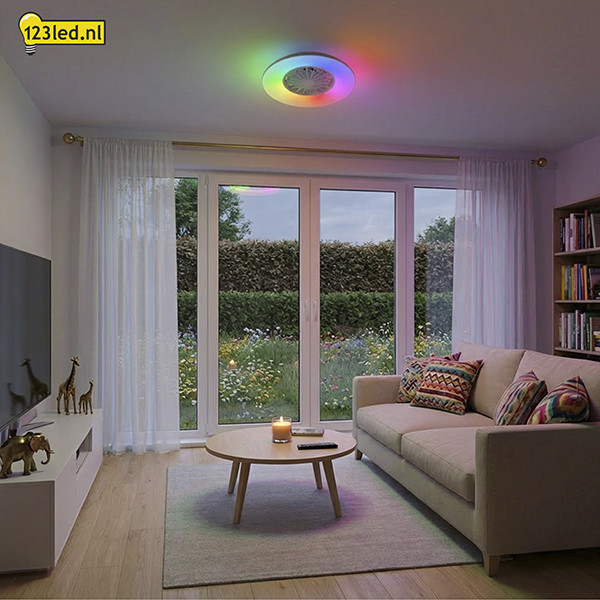 Plafondventilator met LED lamp | Ø 48.5 cm | RGB + 2700-6500K | Wit | 39W LDR02468 - 3