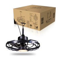Plafondventilator met LED lamp | Ø 50.8 cm | 2000-4000K | IP44 | Zwart | 42W LDR02463