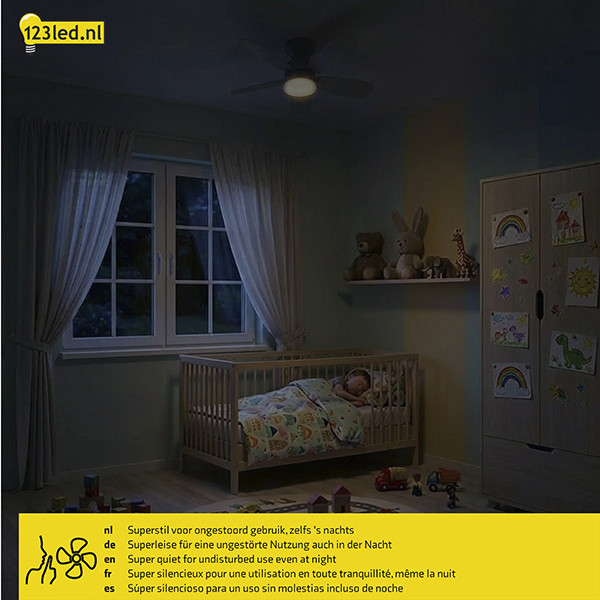 Plafondventilator met LED lamp | Ø 53 cm | 2200-6500K | Zandkleur | 25W LDR02465 - 6