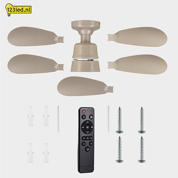 Plafondventilator met LED lamp | Ø 53 cm | 2200-6500K | Zandkleur | 25W LDR02465 - 8