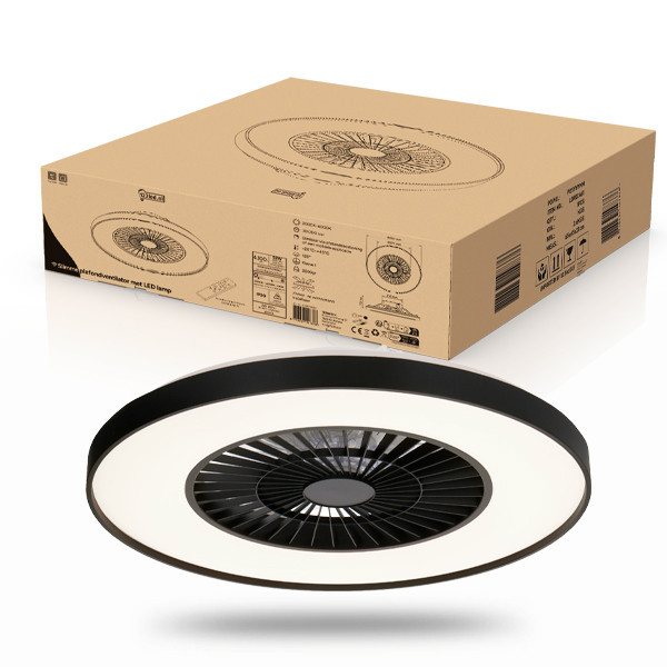 Plafondventilator met LED lamp | Ø 60.4 cm | 2000-4000K | Zwart | 52W LDR02462 - 1