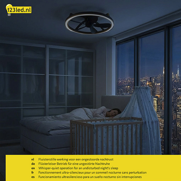 Plafondventilator met LED lamp | Ø 61.3 cm | 2200-6500K | Zwart | 27W LDR02467 - 6