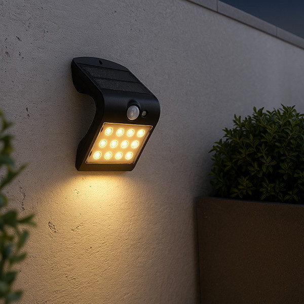 123led Solar wandlamp Osaka met sensor LDR08574 - 1