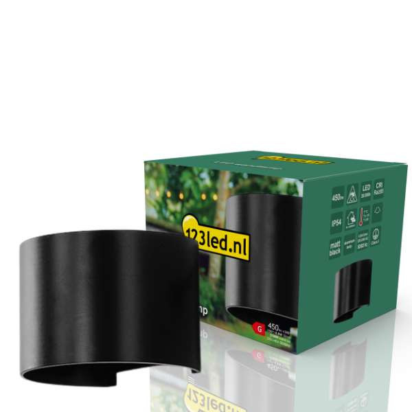 Wandlamp buiten | Up & Down | Alvin | 2700K | IP54 | 5.5W | Zwart LDR08548 - 2