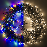 123led clusterverlichting multicolor & warm wit 6 meter 384 lampjes LDR07186