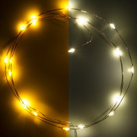 123led draadverlichting op batterijen 1 meter extra warm wit & warm wit 20 lampjes koper LDR07276