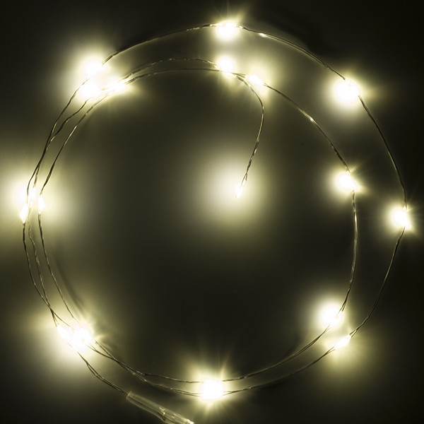 123led draadverlichting op batterijen  1 meter extra warm wit & warm wit 20 lampjes zilver LDR07279 - 3